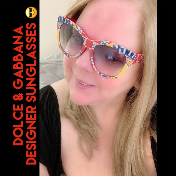 🎁🎅PRICE DOLCEGABBANA CATEYEFLORAL SUNGLASSES - Picture 2 of 7